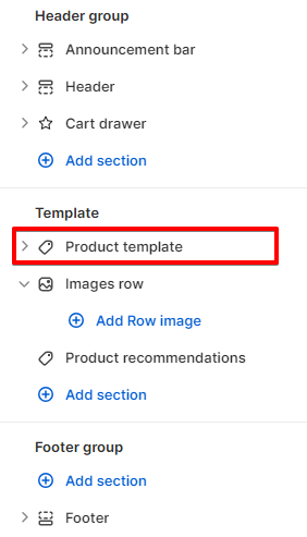 Adding a product section