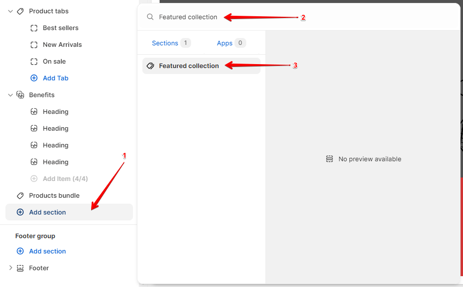 Adding a section