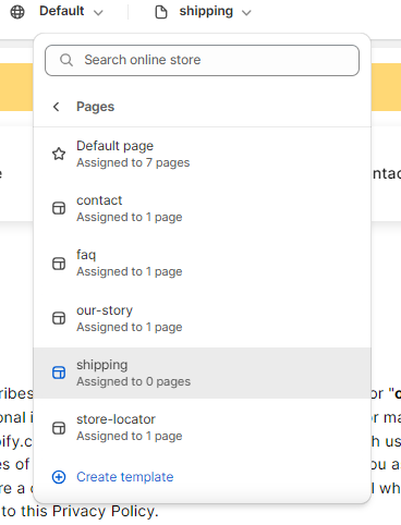 shipping and returns template