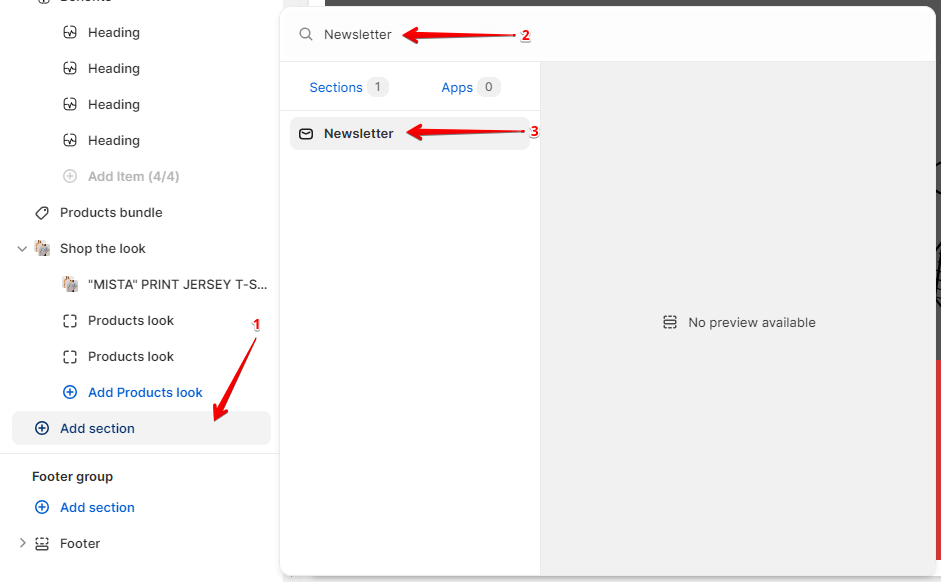 Adding a section