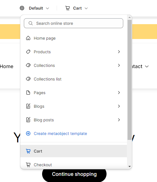 cart page template