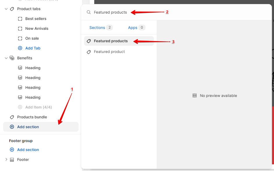 Adding a section