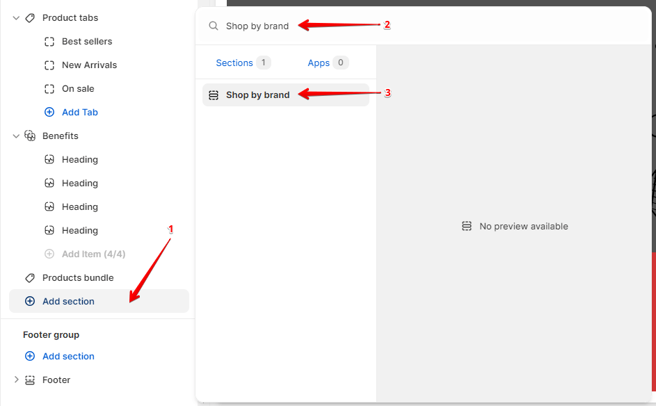 Adding a section