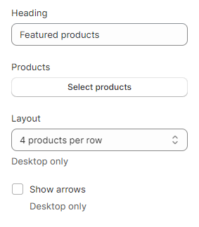 Section settings
