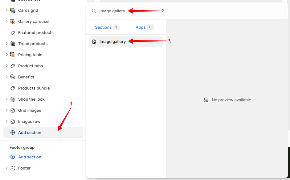 Adding a section