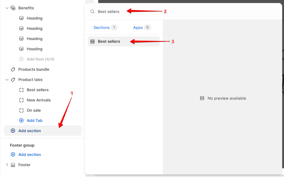Adding a section