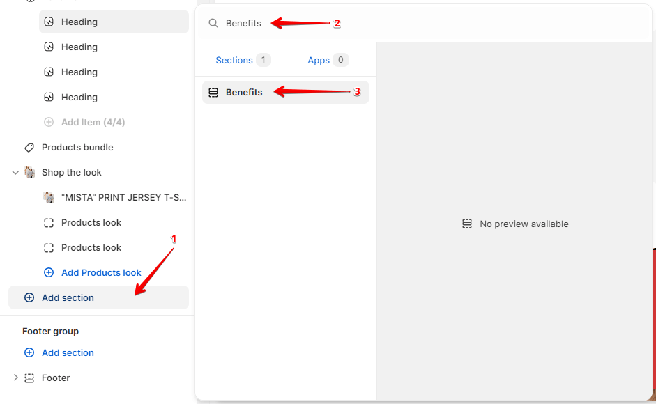 Adding a section