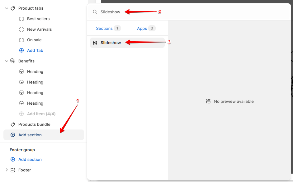Adding a section
