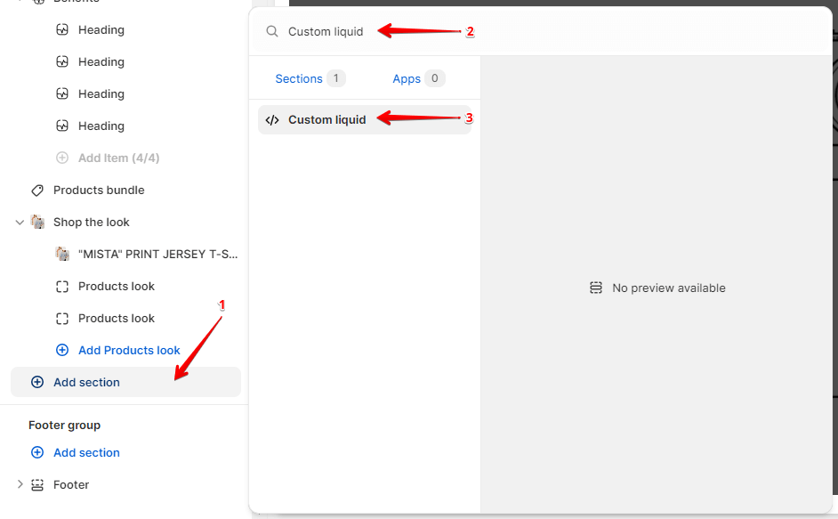 Adding a section