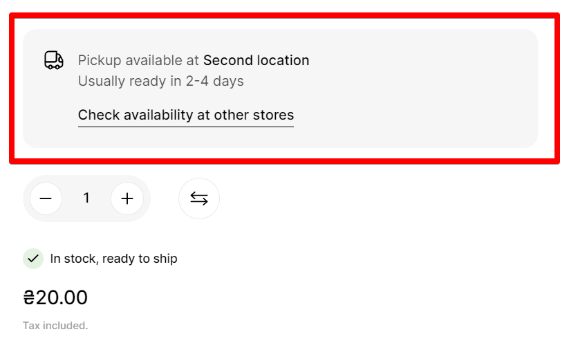 Pickup availability
