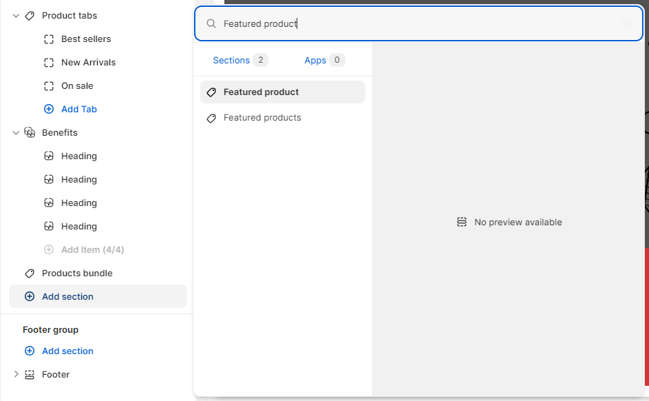Adding a section