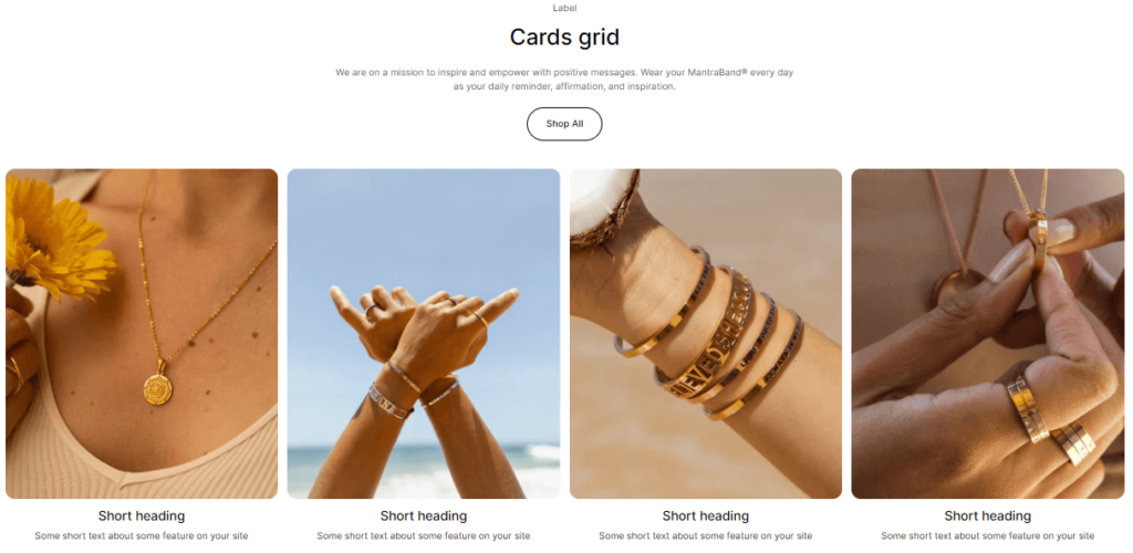 cards grid