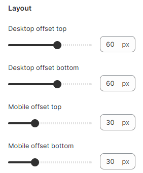 Section settings Layout