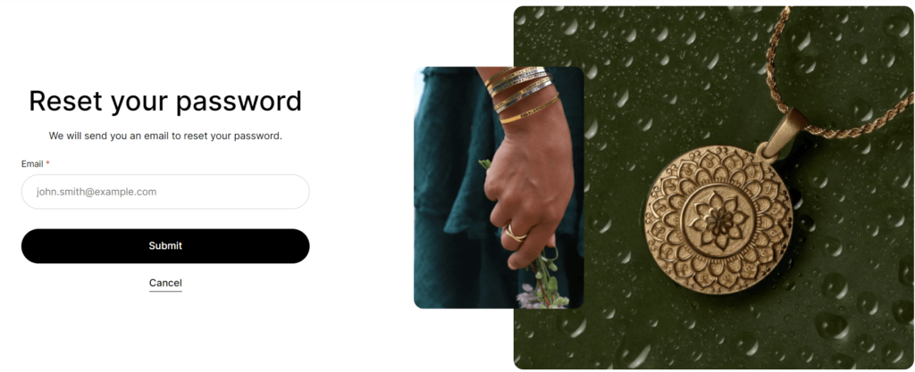 reset password