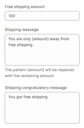 Shipping bar setting