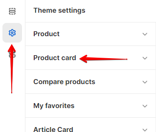 Product card settings