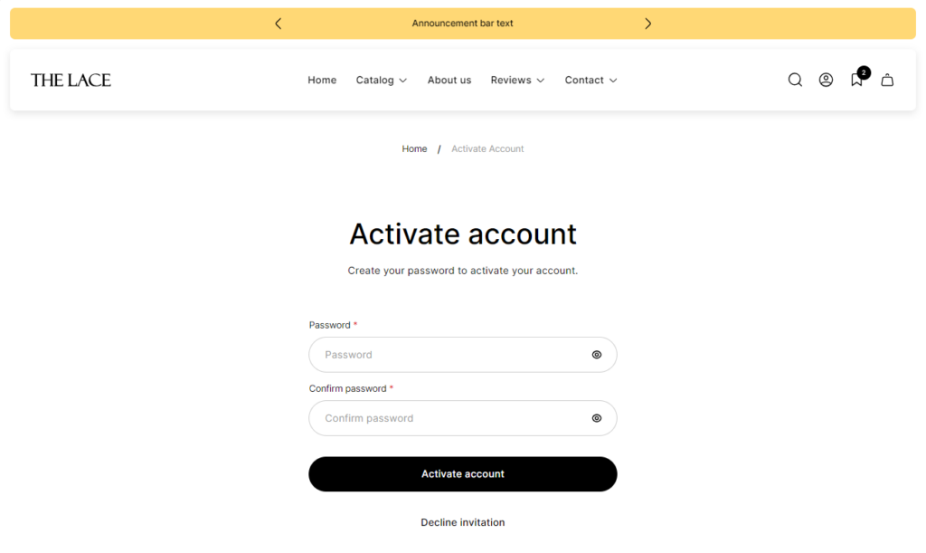 account activation