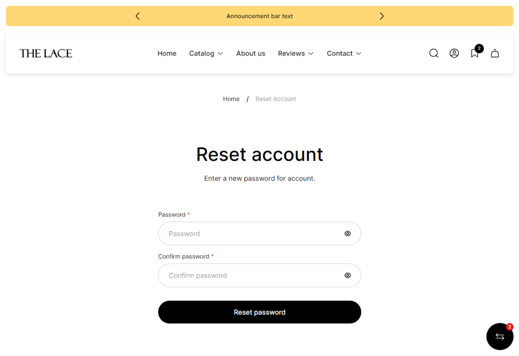 reset page view