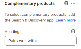 Block Complementary products heading