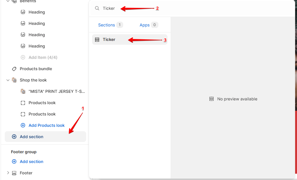 Adding a section