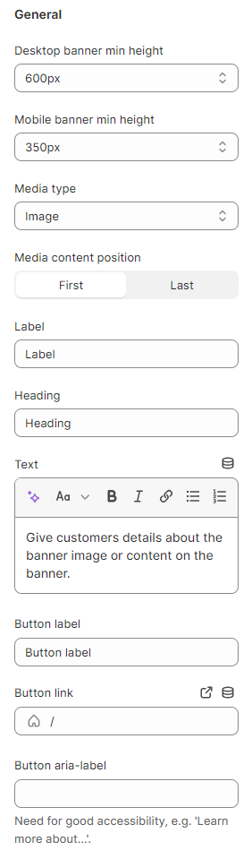 General settings