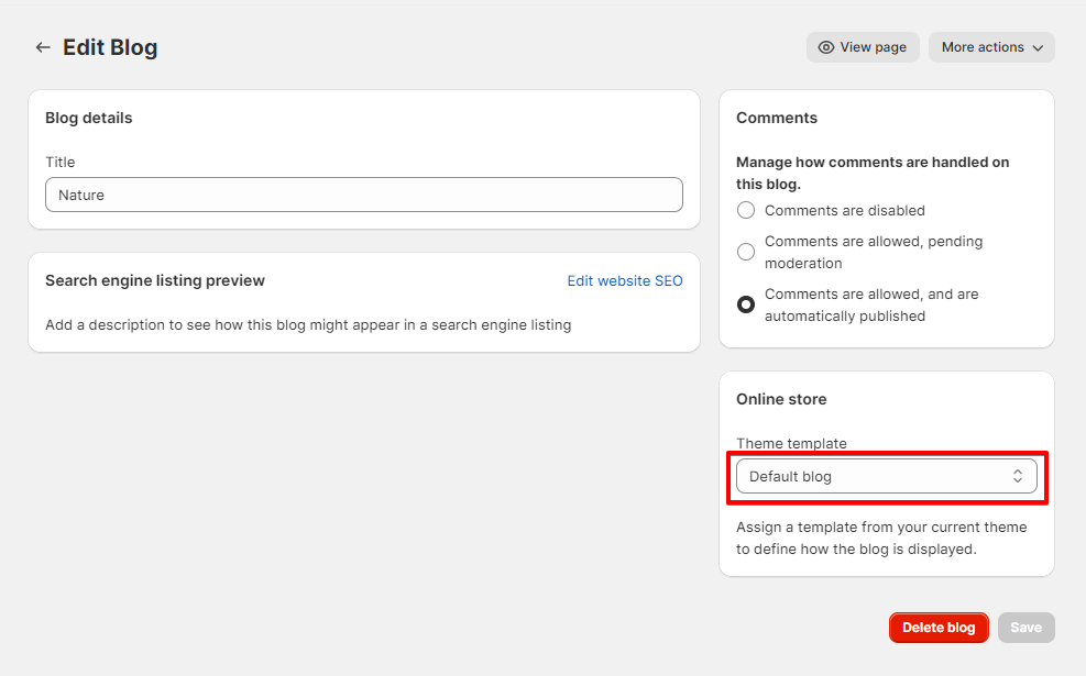 blog template