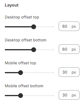 Section settings