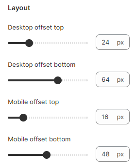 Section settings