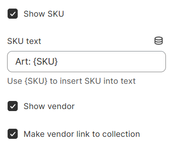 Block Vendor and SKU setting
