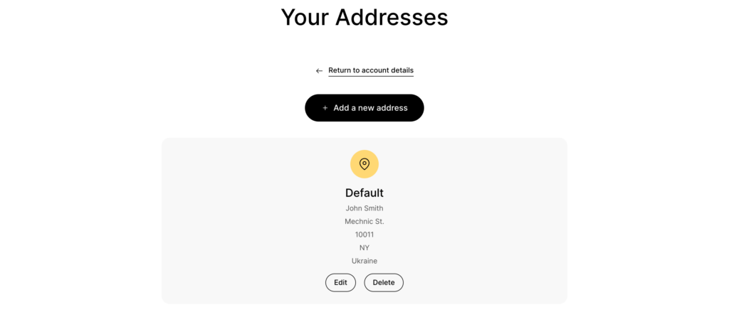 Addresses template