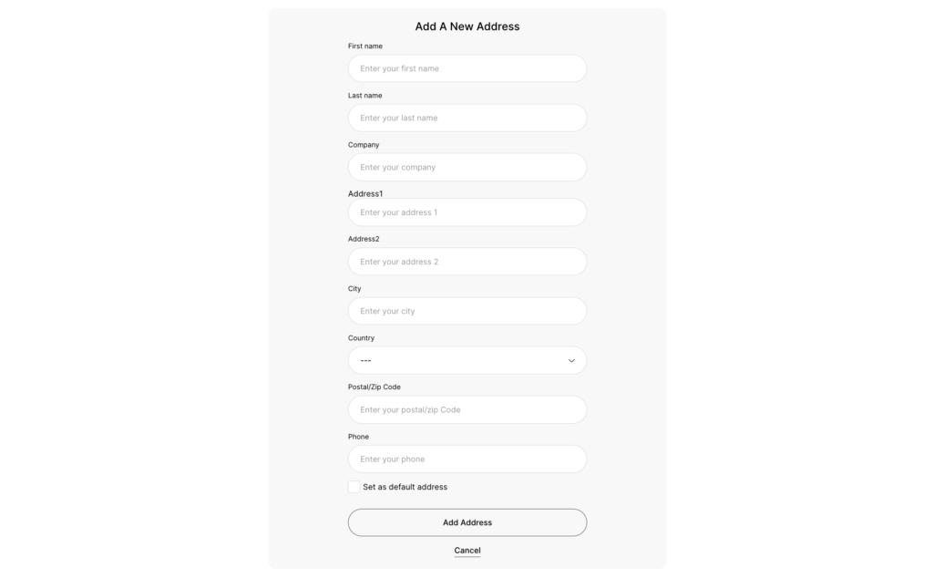 Addresses template 2