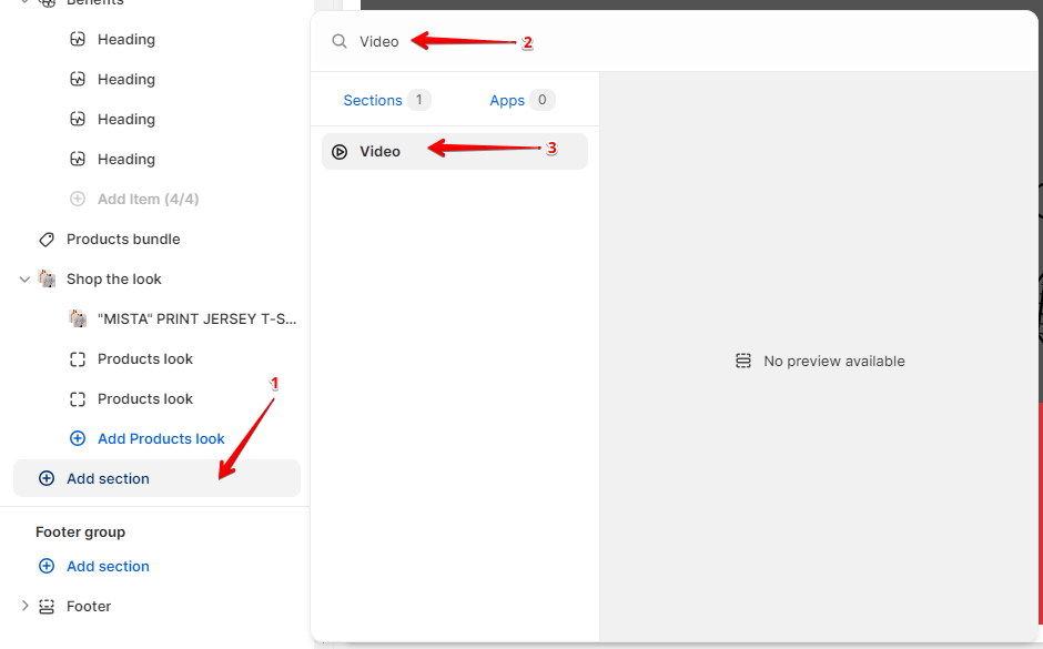 Adding a section