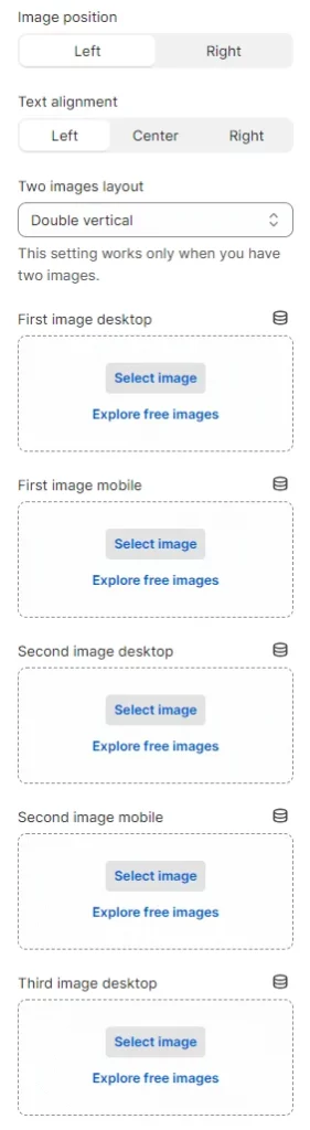 Section settings
