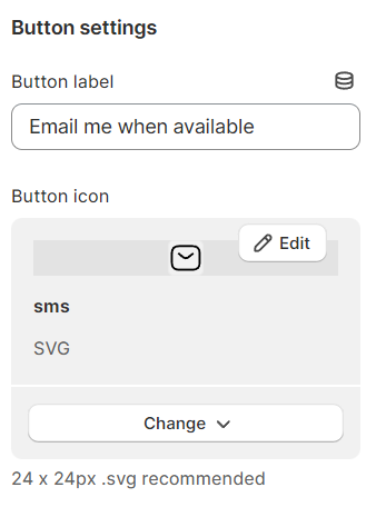 button settings