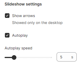 Slideshow settings