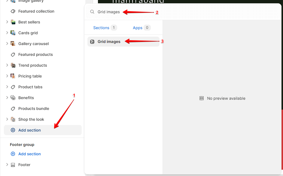 Adding a section