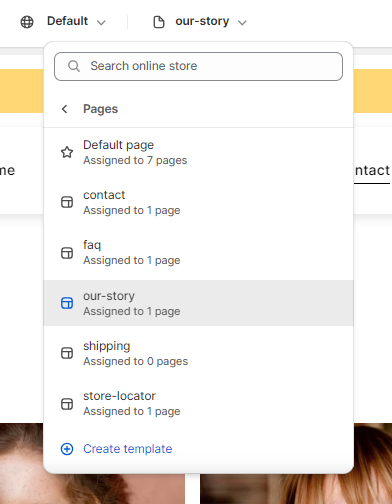 our story page