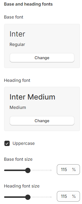 typography settings
