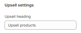 Upsell settings