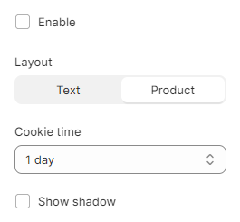 general settings popup
