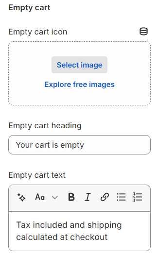 empty cart