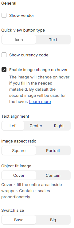 general settings
