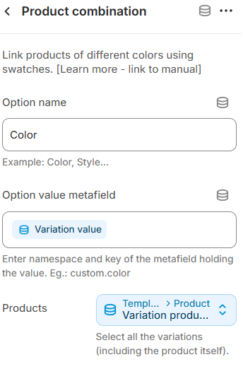 Product combination