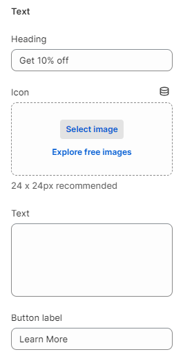 popup text