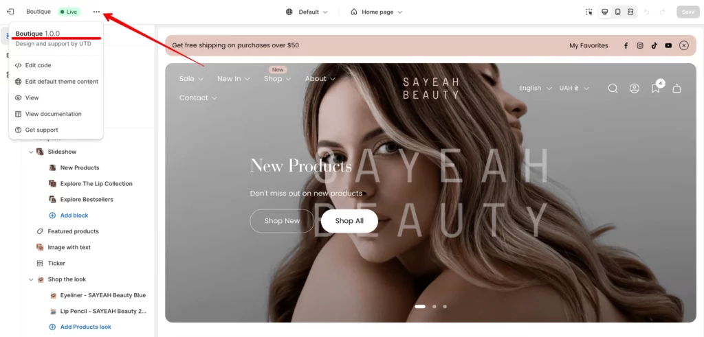 theme’s version