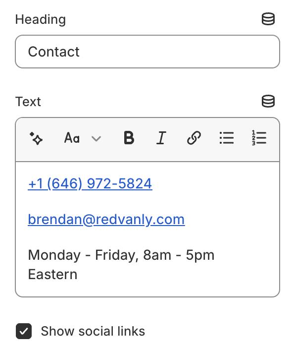 contact settings