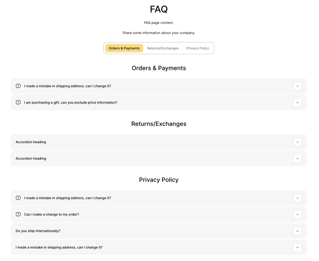 FAQ template