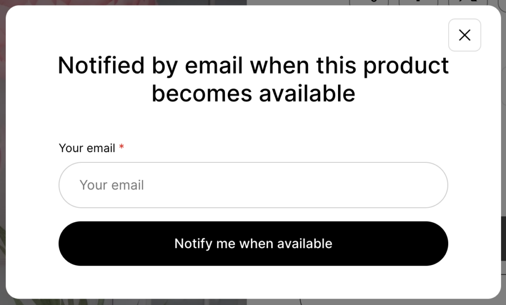 notiyfy me popup