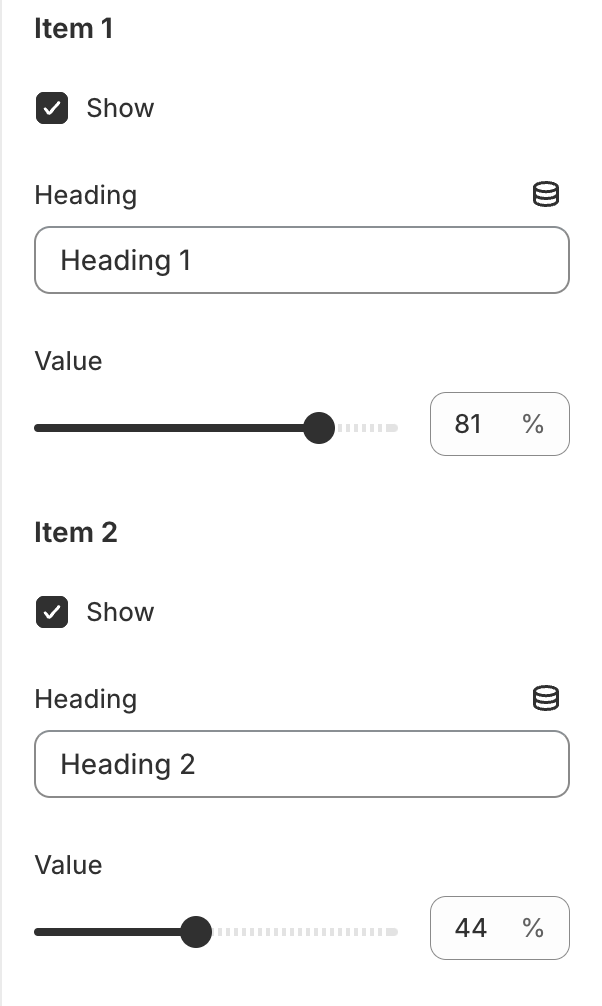 progress range options