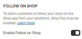 Footer Follow on shop